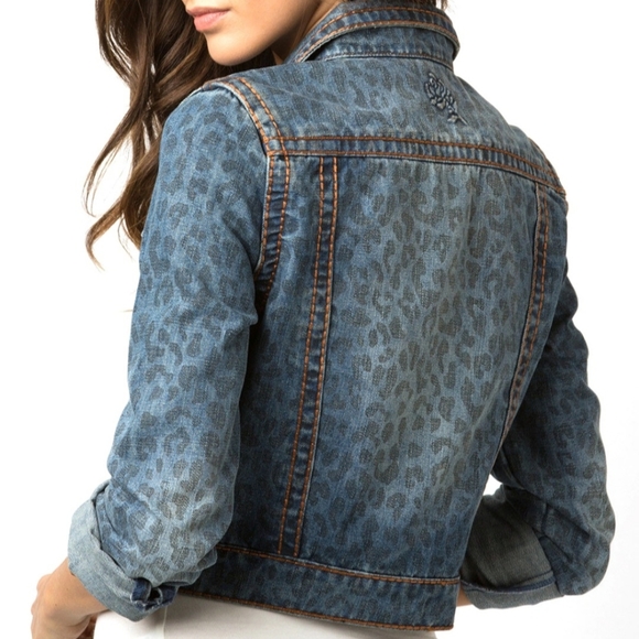 Denim Leopard Jacket - Picture 2 of 5